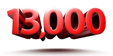 Kırmızılar 13000 izole edilmiş beyaz arkaplan çizimi 3D kırpma yolu ile oluşturulmuş.