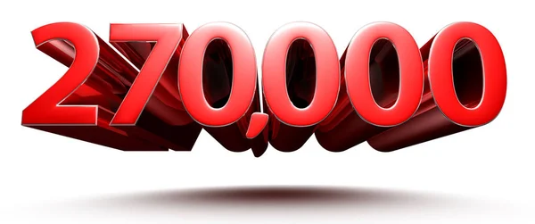 Κόκκινοι Αριθμοί 270000 Απομονωμένοι Λευκό Φόντο Απεικόνιση Απόδοση Περικοπή Διαδρομής — Φωτογραφία Αρχείου