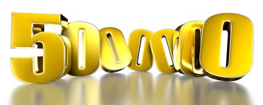 Beyaz arkaplanda kırpma yolu ile 5.000 altın 3D resim.