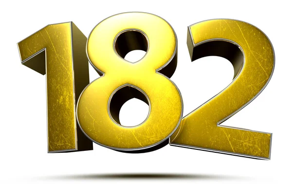 182 Золота Ілюстрація Білому Тлі Відсічним Контуром — стокове фото