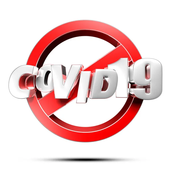 Covid Ban Sign Illustration White Background Clipping Path — 스톡 사진