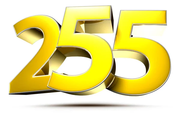 255 Золота Ілюстрація Білому Тлі Відсічним Контуром — стокове фото