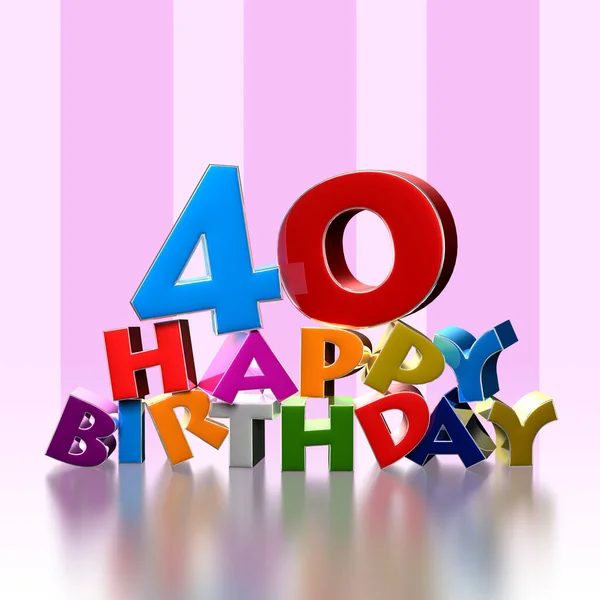 Happy Birthday Illustration Pink Background Clipping Path — Stock Photo, Image