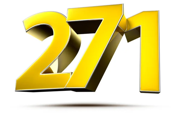271 Золотая Трехмерная Иллюстрация Белом Фоне Траекторией Обрезки — стоковое фото