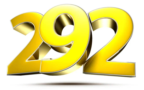 292 Золота Ілюстрація Білому Тлі Відсічним Контуром — стокове фото