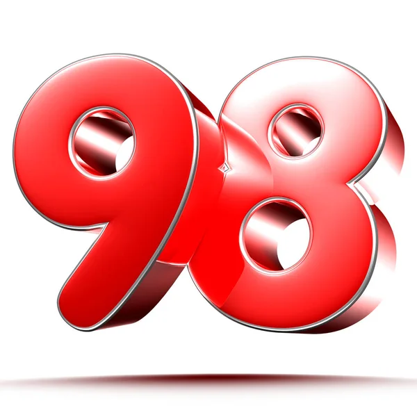 Red Numbers White Background Rendering Clipping Path — Stock Photo, Image