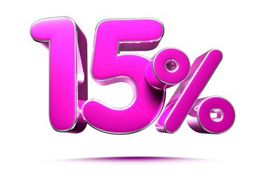 Beyaz Arkaplanda Pembe Yüzde 15 Görüntü İşareti,% 15 indirimli Özel Teklif,% 15 indirimli, mağaza genelinde yüzde 15 indirimli..