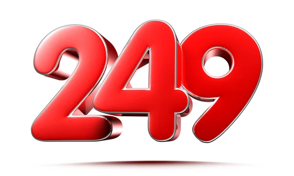 Rounded Red Numbers 249 White Background Illustration Clipping Path — Fotografia de Stock