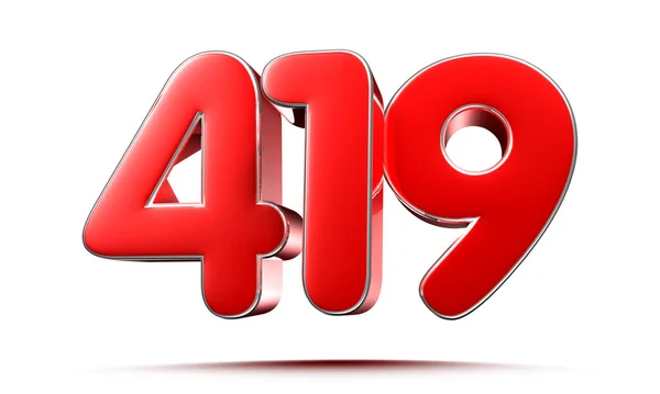 Rounded Red Numbers 419 White Background Illustration Clipping Path — Stock Photo, Image