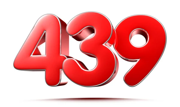 Rounded Red Numbers 439 White Background Illustration Clipping Path — Stock Photo, Image