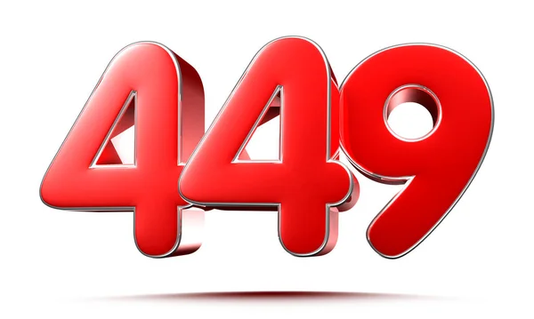 Rounded Red Numbers 449 White Background Illustration Clipping Path — Stock Photo, Image
