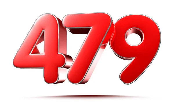 Rounded Red Numbers 479 White Background Illustration Clipping Path — Stock Photo, Image