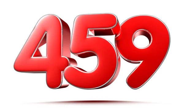 Rounded Red Numbers 459 White Background Illustration Clipping Path — Stock Photo, Image