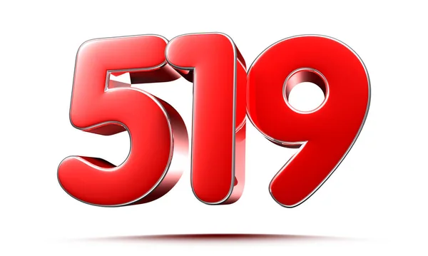Rounded Red Numbers 519 White Background Illustration Clipping Path — Stock Photo, Image