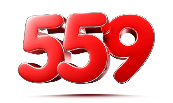 Rounded Red Numbers 559 White Background Illustration Clipping Path — Stock Photo, Image