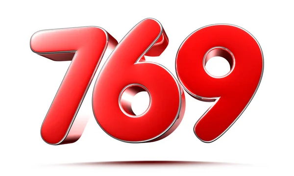 Rounded Red Numbers 769 White Background Illustration Clipping Path — Stock Photo, Image