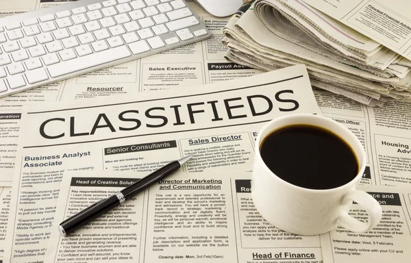 Classifieds ads on newspaper — Stock Photo, Image
