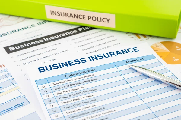 Business insurance planning for risk management — Stock Photo, Image