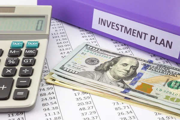 Money and financial report for business investment plan