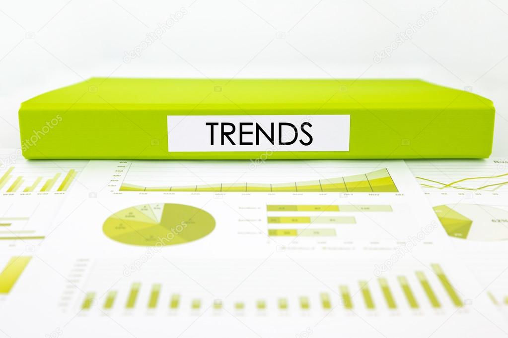 Trends concept with graphs, charts and marketing report