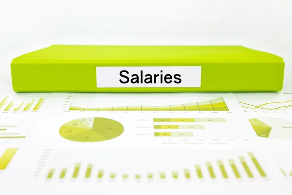 Salaries documents, graph analysis and payment report — Stock Photo, Image