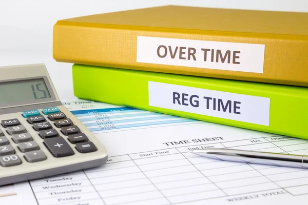 Daily time record with blank payroll time sheet — Stock Photo, Image