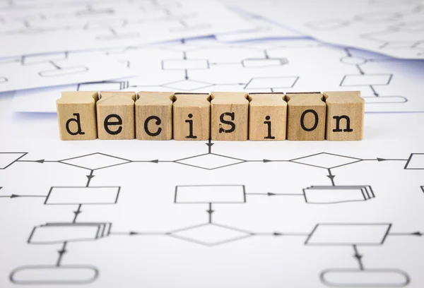 Decision chart word — Stock Photo, Image