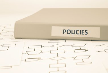 Business policies and procedures, sepia tone clipart
