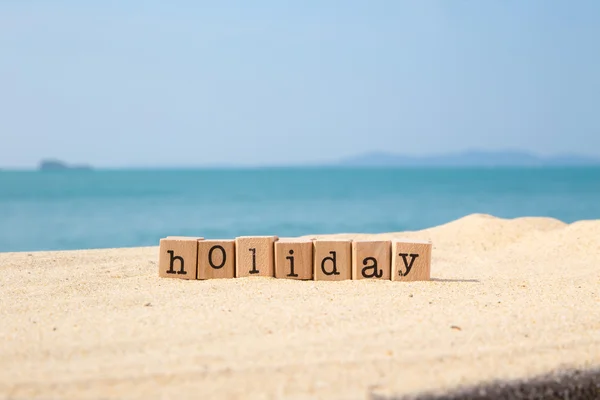 Holiday season sign and beautiful sunny sea view — Stock Photo, Image