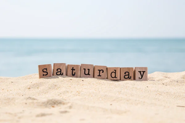 Saturday word and beautiful sea view — Stock Photo, Image