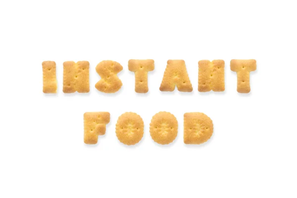 La lettre Word INSTANT FOOD. Biscuits Alphabet Cookie — Photo