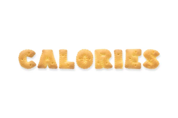 La lettre Word CALORIES. Biscuits Alphabet Cookie — Photo