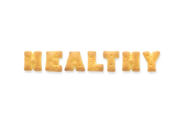 Le mot lettre HEALTHY Alphabet Biscuit Cracker — Photo