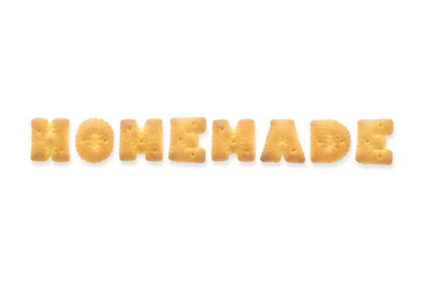 La lettre mot HOMEMADE Alphabet Biscuit Cracker — Photo