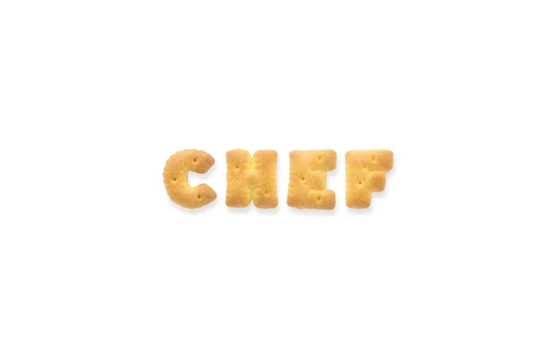 Dopis slovo šéfkuchaře abeceda cookie sušenky — Stock fotografie