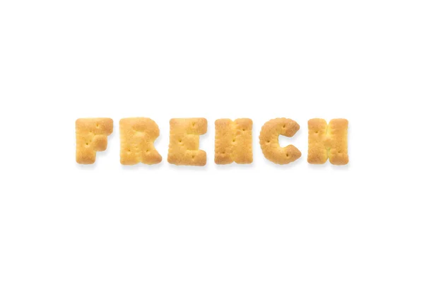 Le mot lettre Alphabet français Cookie Cracker — Photo