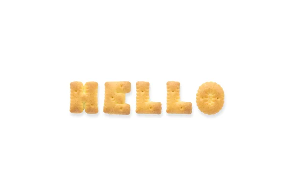 字母词你好。字母饼干饼干 — 图库照片