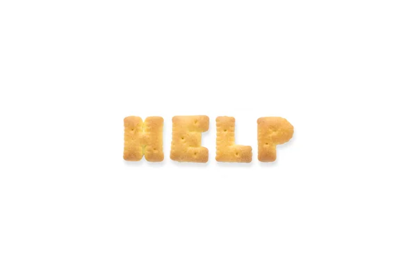 Лист Слово HELP Алфавіт Печиво Печиво — стокове фото