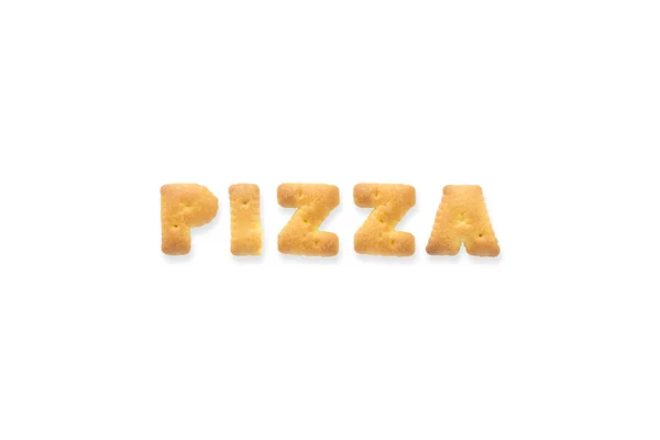 La Lettera Parola Alfabeto PIZZA Cookie Cracker — Foto Stock