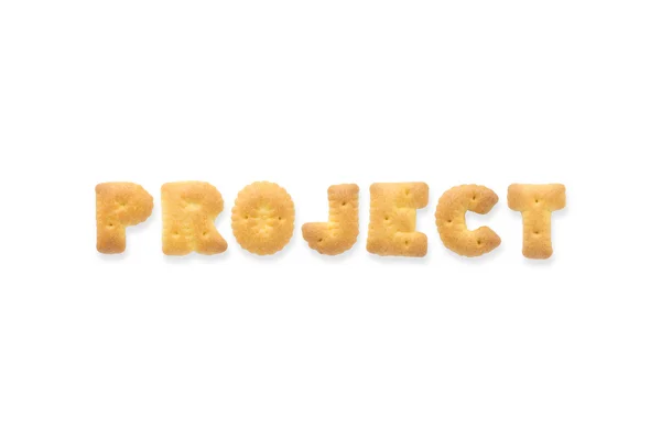 A levél szó projekt ábécé cookie keksz — Stock Fotó