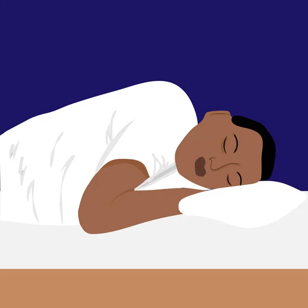 Afro Americano Adormecido Vetor Desenho Animado — Vetor de Stock