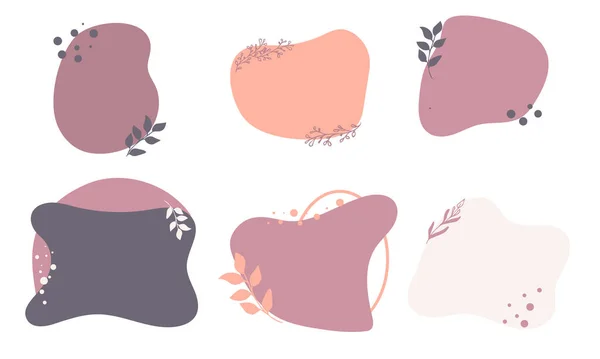 Vektör logo tasarım şablonları basit asgari stilde - metin veya harfler için kopya alanı olan çiçek çerçevesi - sosyal medya gönderileri ve hikayeler için soyut arkaplan