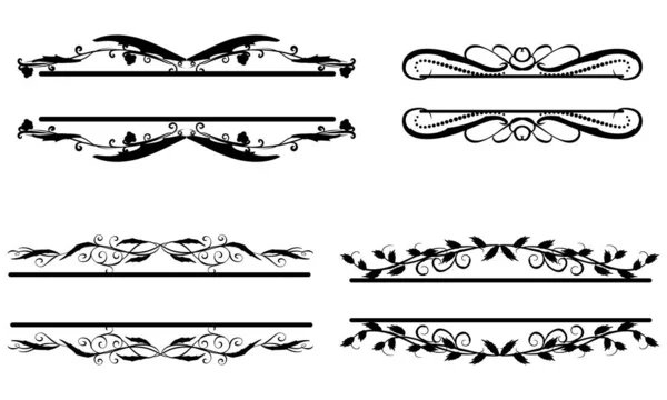 Набір Рамок Ретро Квітковими Елементами Монограми Або Віньєтки Дизайну — стоковий вектор