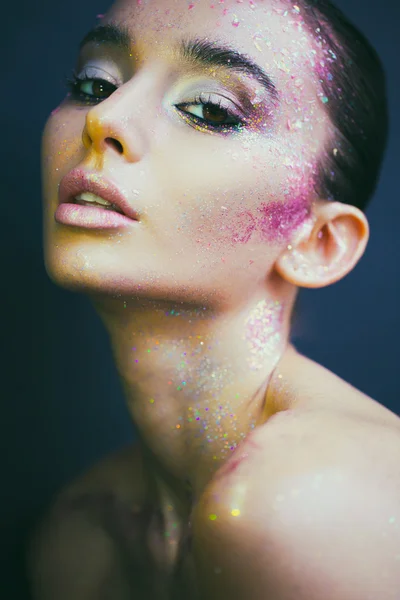 Maquiagem bonita e brilhante — Fotografia de Stock