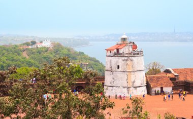 Aguada Fort and old lighthouse was built in the 17th century. This fort is well preserved. clipart