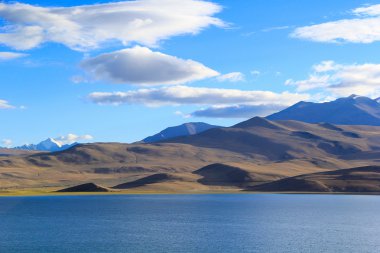 Himalaya lake Moriri Tso, Ladakh, Hindistan.