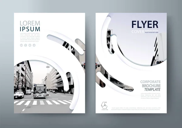 연례보고 팜플렛 Flyer Design Template Vector Leaflet Cover Presentation Book — 스톡 벡터