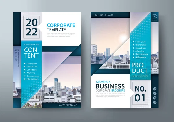 연례보고 팜플렛 Flyer Design Template Vector Leaflet Presentation Book Cover — 스톡 벡터