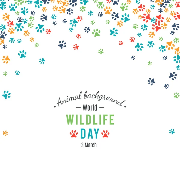 Abstracte banner promotie van World Wild Life Day — Stockvector