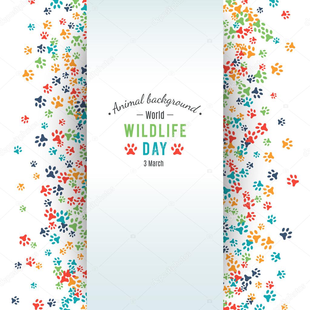 Abstract banner promotion of world wild life day